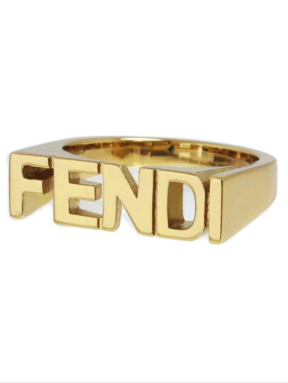 EUC FENDI Mens Large Gold Monogram Letter Ring!